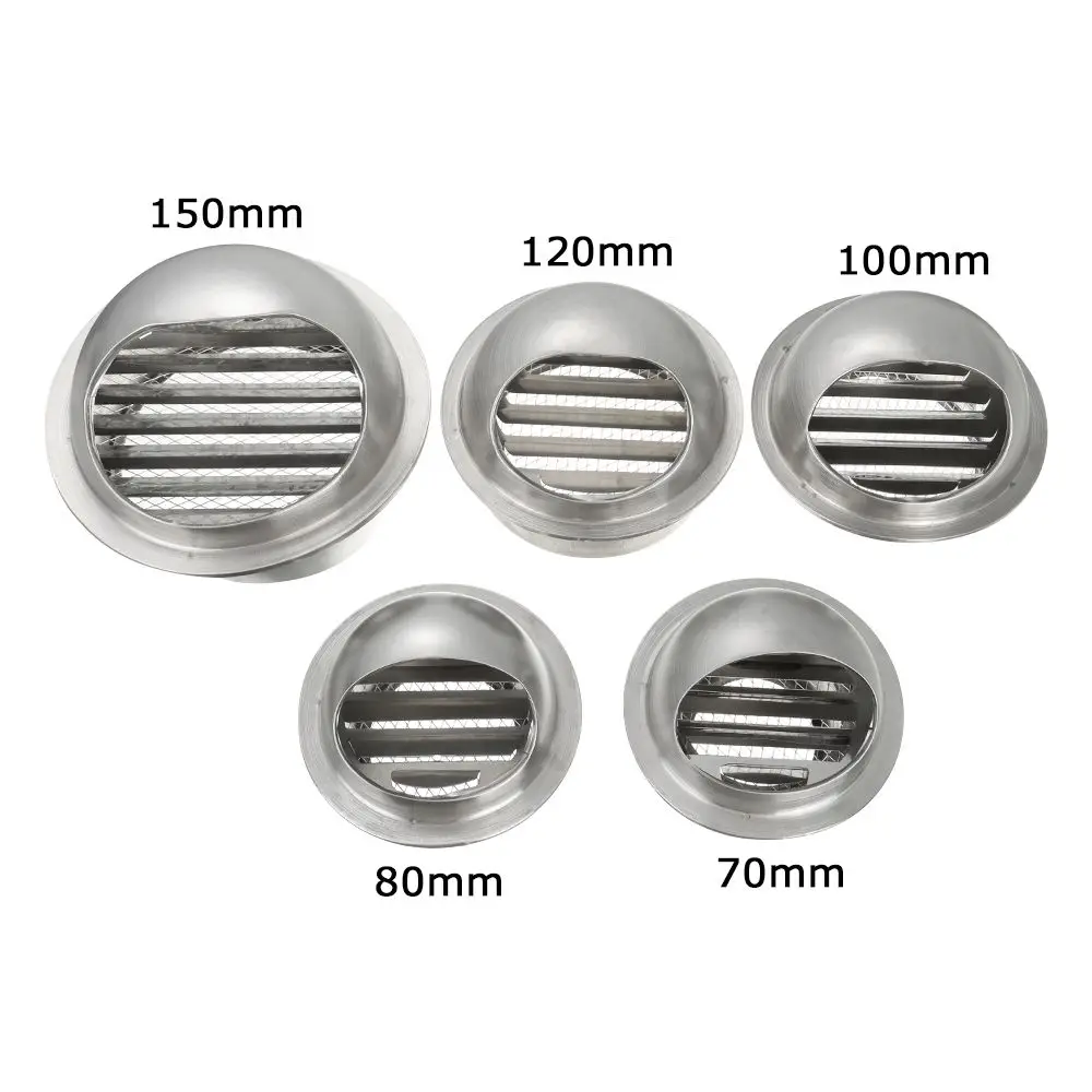 สแตนเลสสตีลผนัง Air Vent ระบายอากาศท่อไอเสียฝาครอบ Outlet เครื่องทำความร้อน & ช่องระบายอากาศกันน้ำ