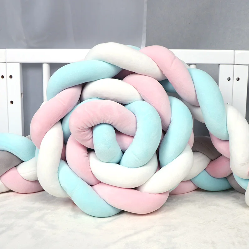 1M/2M/3M Giường Cũi Em Bé Bảo Vệ Nút Thắt Giường Cho Bé Ốp Lưng Dệt Vải Sang Trọng Trẻ Sơ Sinh Cũi Đệm dành Cho Bé Sơ Sinh VƯỜN Ươm Giường Ốp Lưng Trang Trí Phòng