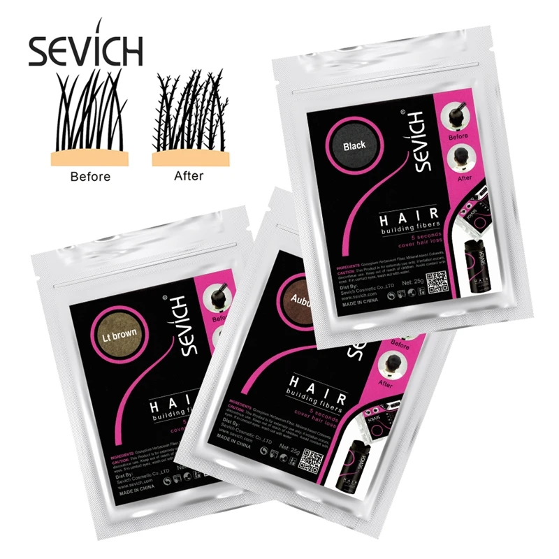 Sevich Refill 100G Tóc Sợi Tóc Sản Phẩm Tóc Xây Dựng Sợi Loại Bột Làm Dày Mái Tóc Mỏng 10 Màu Tóc Keratin mọc