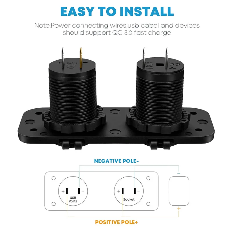 シガーライターソケットスプリッター 12V デュアル USB 充電器電源アダプターコンセント車ボートマリンオートバイスクーター RV DIY キット