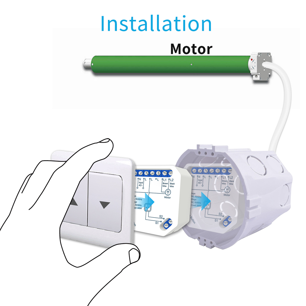 Módulo de interruptor de cortina Tuya Smart Life, persianas con Control remoto, persiana enrollable, aplicación RF + WIFI, temporizador, Google Home, Aelxa Echo, hogar inteligente