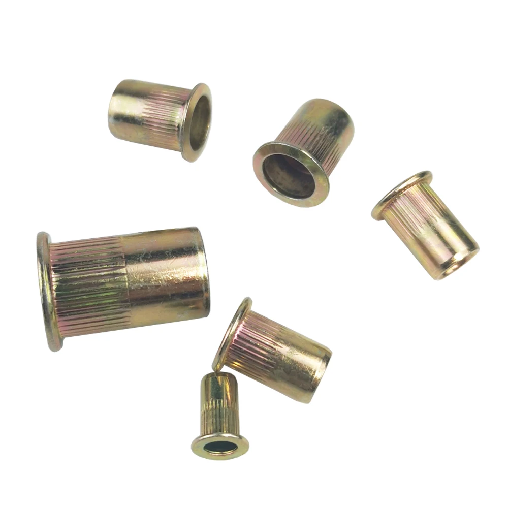 ALLSOME écrous à rivets en acier au carbone écrou à tête plate fileté Rivetnut M3 M4 M5 M6 M8 M10