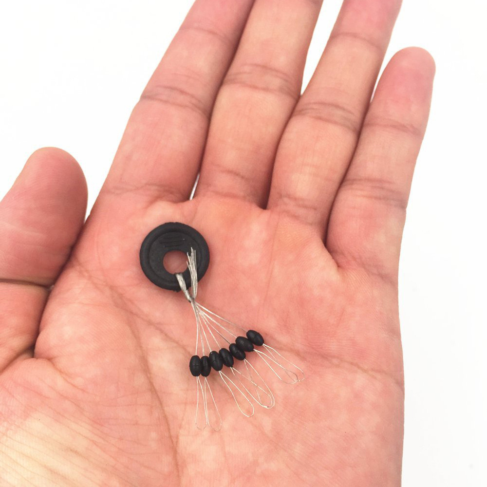 60 шт., 10 групп, высококачественные черные резиновые пробки для лески 2,5-5 #, аксессуары для ловли карпа