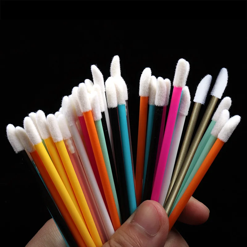 Bộ 50 Lần Trang Điểm Son Bóng Bàn Chải Son Môi Bóng Hoa Dây Applicator Rỗng Môi Cọ Mỹ Phẩm Xách Tay Dụng Cụ Làm Đẹp