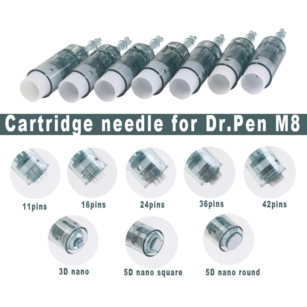 50PCS Derma Pen Needle Cartridges Tip Replacement Head Nano Needle MTS Micro Needling For M8 Derma Pen Microneedling