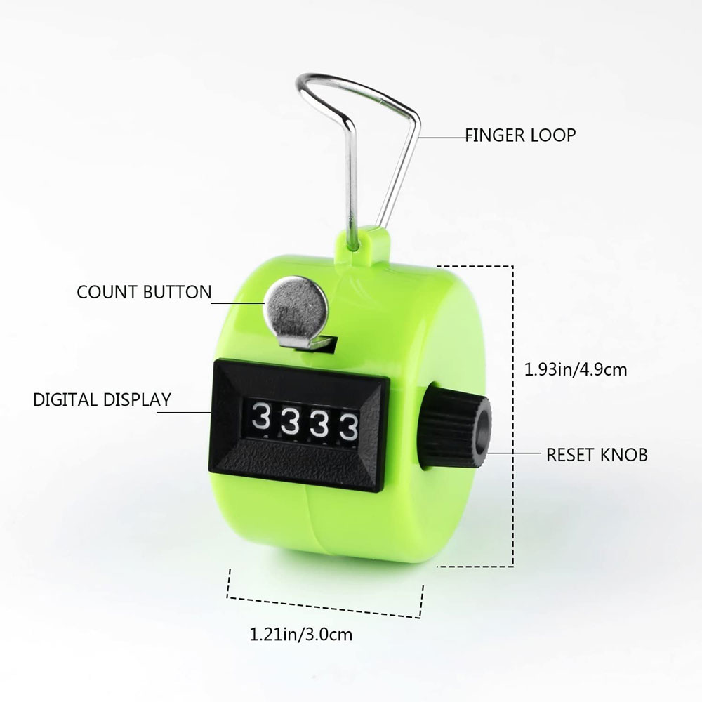 Contadores de 4 dígitos Pantalla de dedo de mano Conteo manual Tally Clicker Temporizador Contador de golf de fútbol Carcasa de plástico