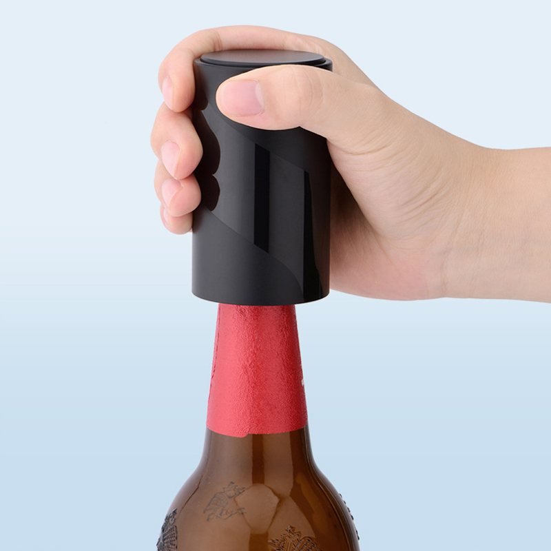 Portable Magnet-Automatic Beer Bottle Opener with Cap Catcher Picnic Camping Barbecue Travel, No Damage to Bottle Cap
