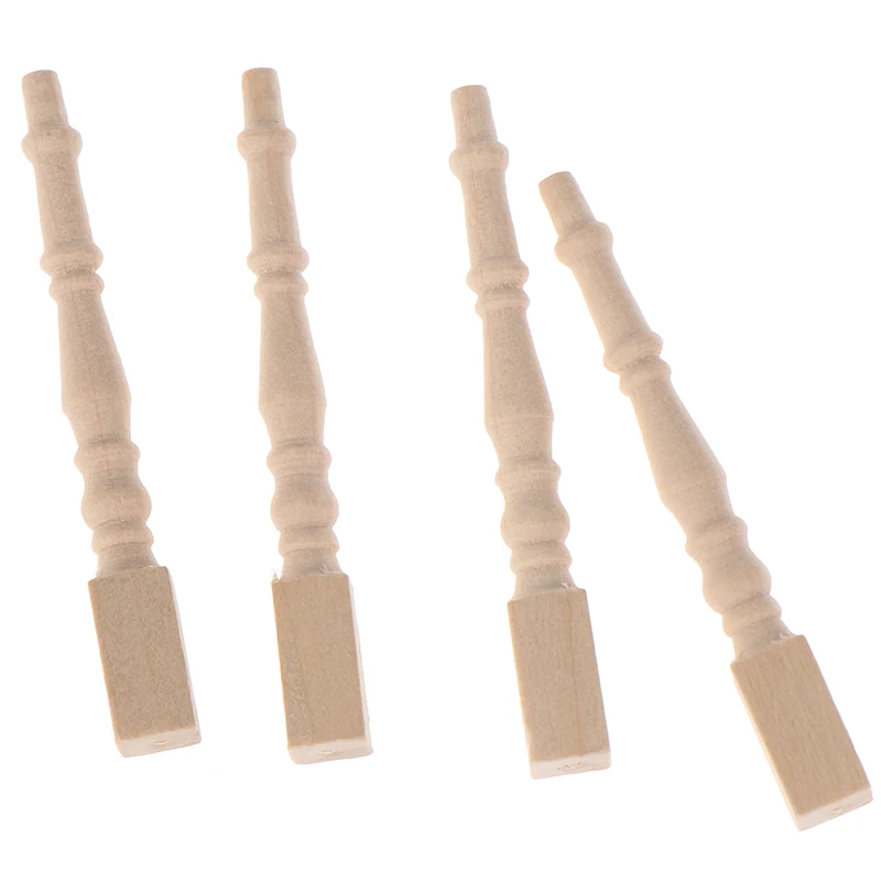 4 Trò Chơi Trí Não Trẻ Em Đồ Chơi Nhà Búp Bê Mini Gỗ DIY 1:12 Đồ Nội Thất Ghế Chân Bàn