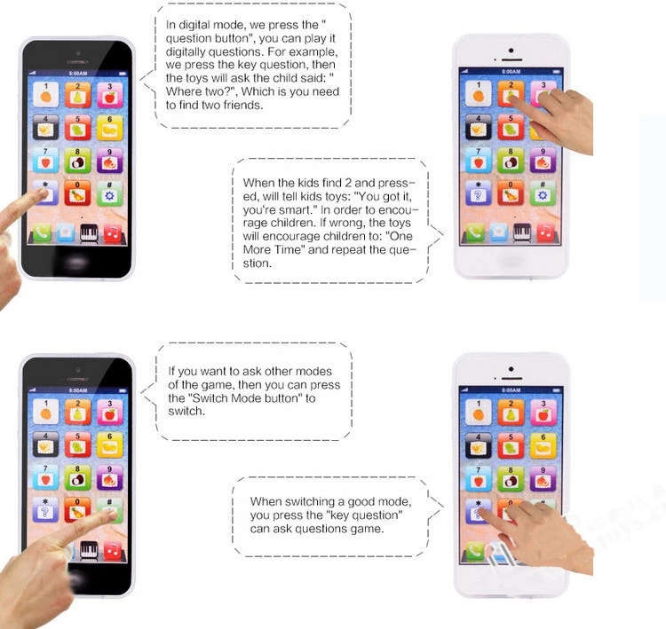 赤ちゃんと子供のための携帯電話,幼児のための教育玩具,LEDライト付きの英語音楽