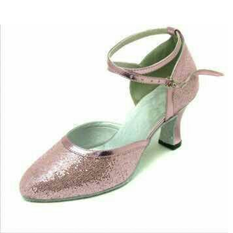 Geschlossene Zehe Salsa Tanzschuhe Frauen Latin Dance Schuhe Glitter High Heels 5 cm 6 cm 7 cm Ballsaal Tango tanzen Schuhe Frau Sandalen
