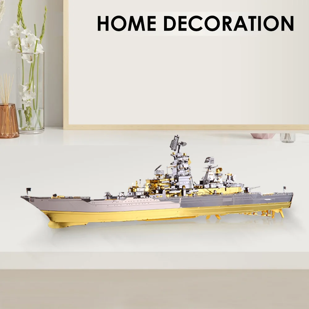 Piececool 3D Kim Loại Đồ Chơi Xếp Hình-Nga Tàu Chiến-tuần Dương Pyotr DIY Ghép Hình Đồ Chơi, Xây Dựng Mô Hình Bộ Quà Tặng Giáng Sinh Cho Người Lớn Trẻ Em