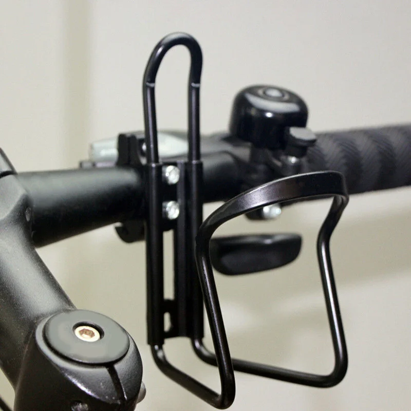 Manillar Universal para motocicleta y bicicleta, soporte para vasos de aleación de aluminio, soporte para botella de agua y bebidas, accesorios plateados y negros, 1 Uds.