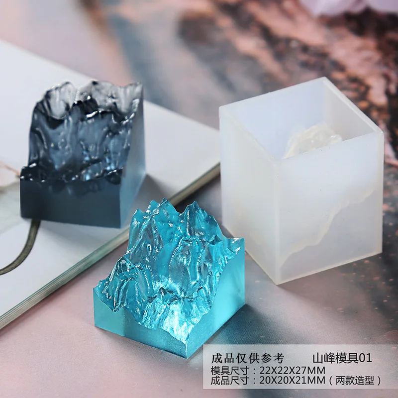 両面山型 UV エポキシ樹脂モールド Diy 手作り高ミラーシリコーンペンダント金型ジュエリーツールを作る工芸品