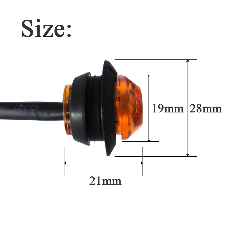 Luz LED de posición lateral DRL de 12V y 24V para automóviles, camiones, remolque, autobús, lámpara de freno trasero, lámpara de advertencia de coche, iluminación indicadora de señal de giro