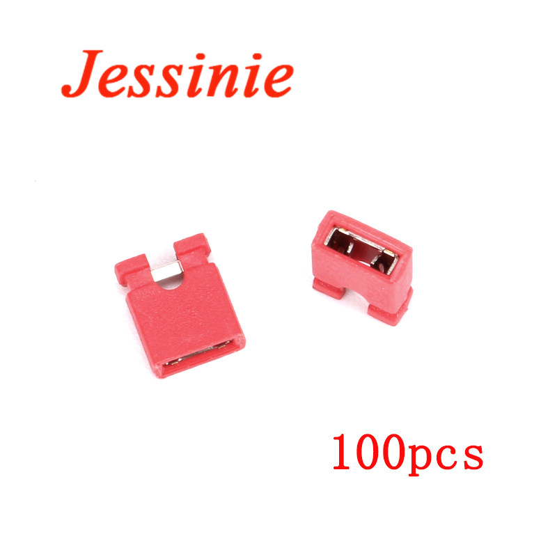 100 Stück Pitch 2,54 mm Pin Header Jumper Shorted Cap & Headers & Wire Housings Connector Schwarz Gelb Rot Blau für Arduino