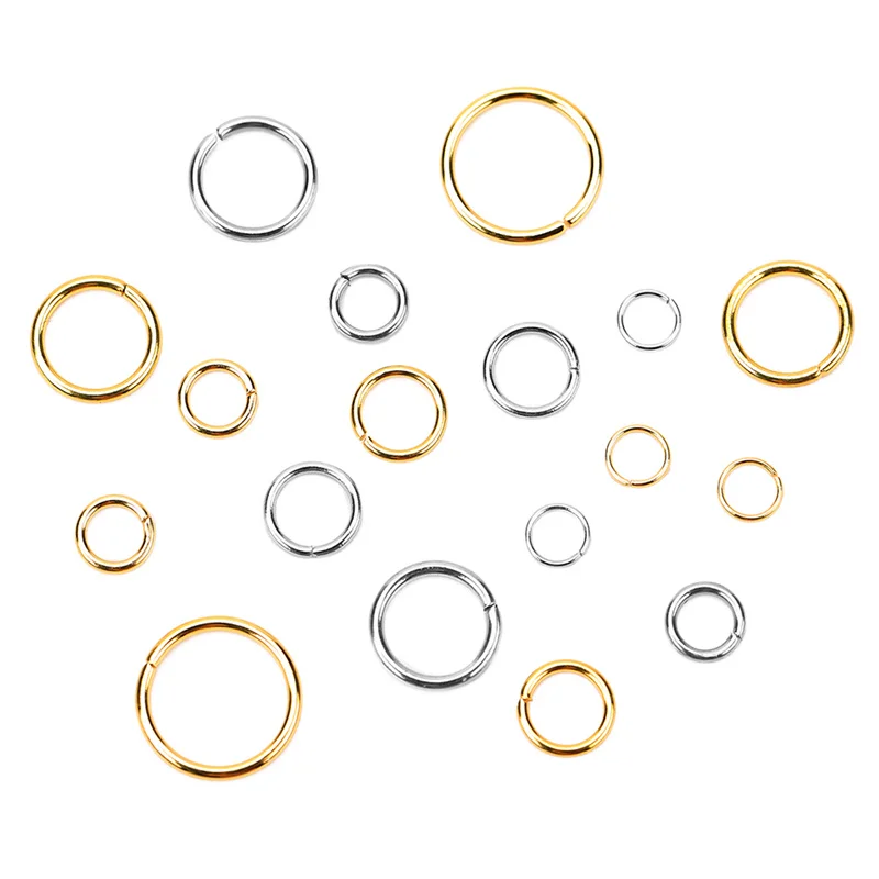 100 pezzi PVD non tramonterà mai anelli di salto aperti in acciaio inossidabile 4/5/6/8/10mm anelli divisi connettori collana braccialetto accessori di gioielli