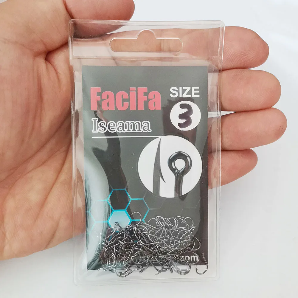 100 Uds Iseama anzuelo de pesca de carpa anzuelo circular compensado anzuelo de pesca con mosca individual anzuelo de mar con púas accesorios de aparejos