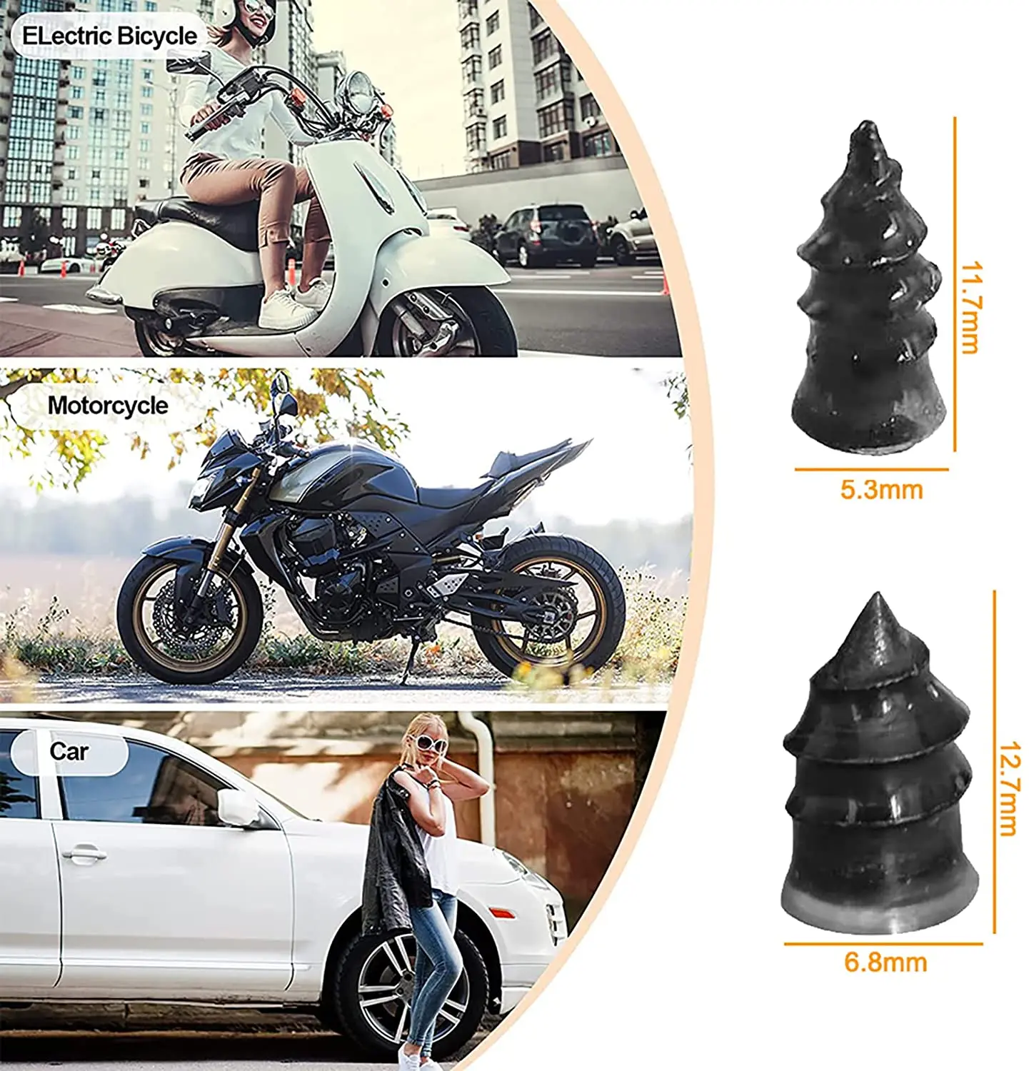 20 Chiếc Lốp Cao Su Móng, nhanh Dụng Cụ Tự Dịch Vụ Tự Động Xe Máy Hút Chân Không Móng Nhanh Dụng Cụ Sửa Xe (20 + 20 L)