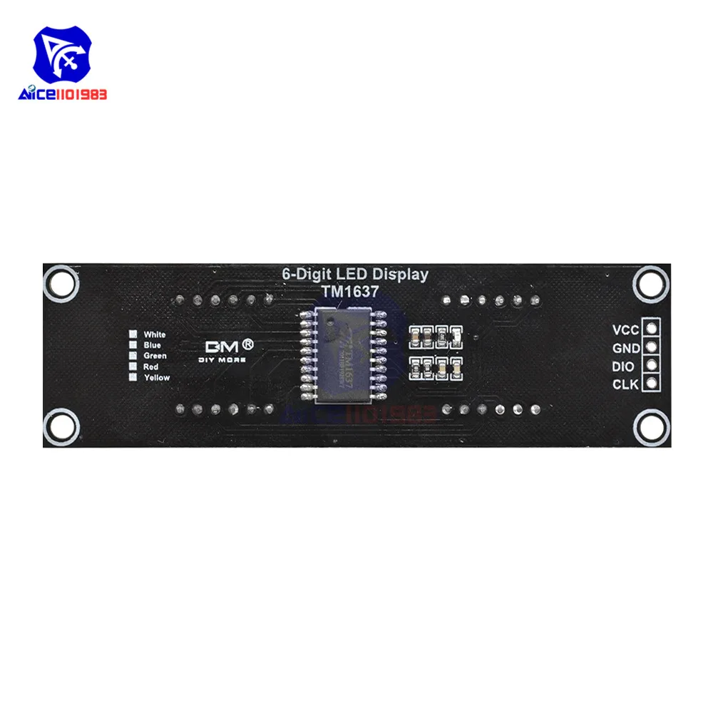 Diymore TM1637 6 Bits 7 segmentos 0,56 pulgadas módulo de pantalla LED Digital interfaz de E/S 5 colores disponibles para Arduino