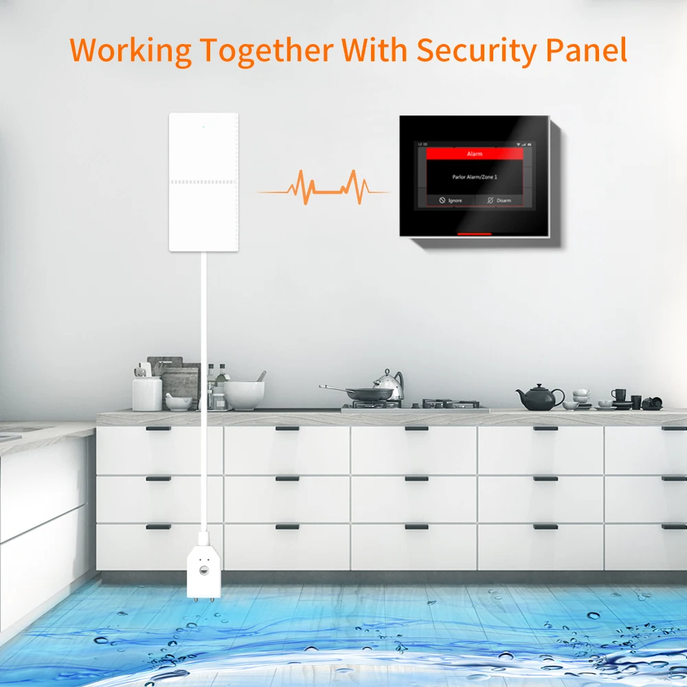 Staniot Tuya Smart Water Leakage Detector Compatible With Home Security Alarm System Support Low Battery Alarm Flood Sensor