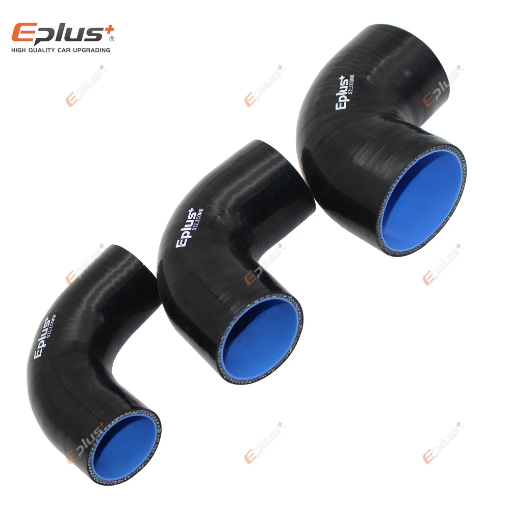 EPLUS Đa Năng Silicone Lửng Ống 90 Độ Kết Nối Ô Tô Intercooler Turbo Lượng Ống Nối Đen Nhiều Kích Thước