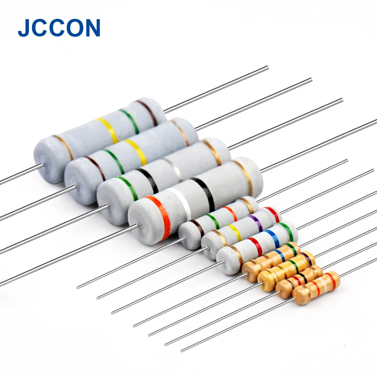 1W 2W 3W 5W Kit surtido de resistencias de película de carbono Kit de resistencias ohm resistencia de anillo de Color 0,1 ~ 750R 1K ~ 820K
