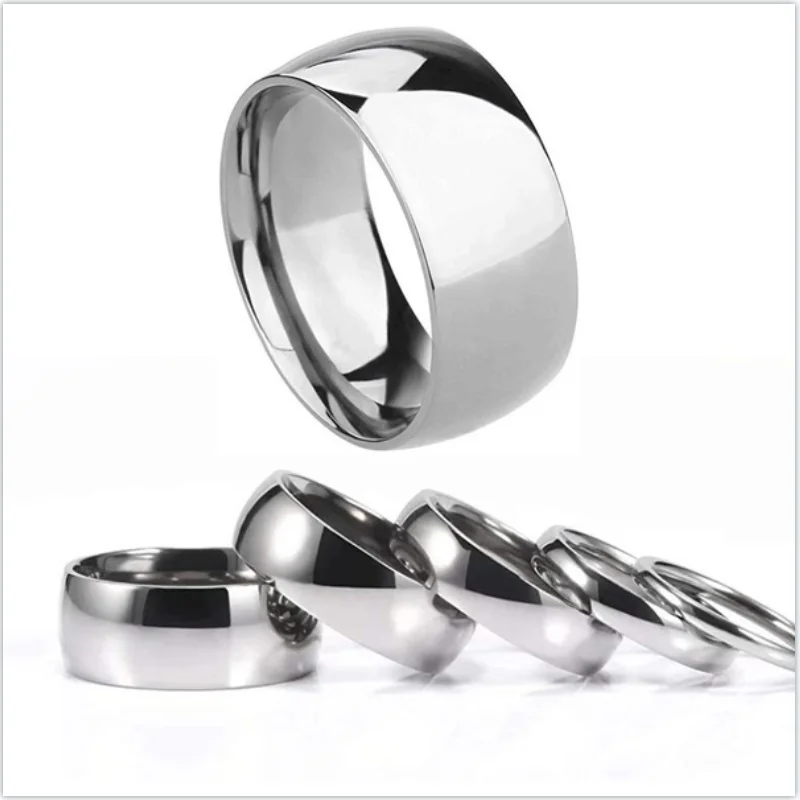 Cincin Kawin Pasangan Cincin Perak, 2Mm, 4Mm, 6Mm, 8Mm, 4 Ukuran Tersedia