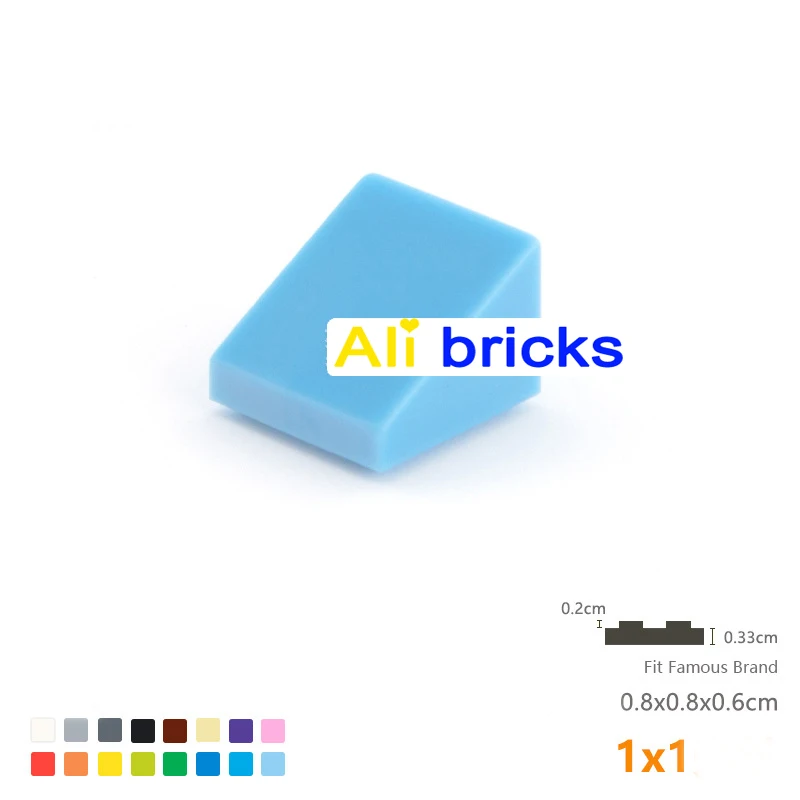 100pcs DIY Building Blocks Figure Smooth Bevel Bricks 1x1 Educational Creative Size Compatible With 54200 Toys for Children
