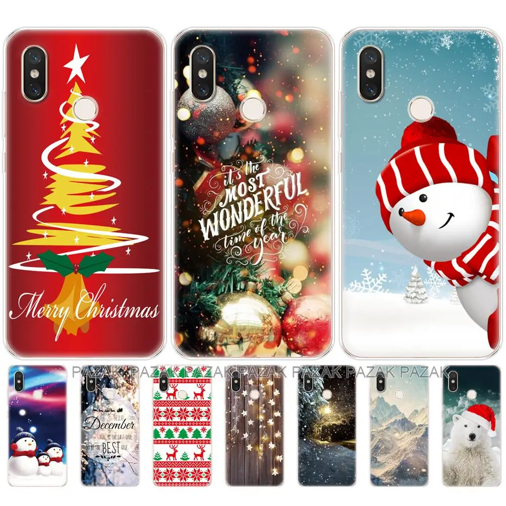 Casing untuk Xiaomi Mi 8 6.21 Inci untuk Xiaomi Mi 8 SE 5.88 Inci Sampul Ponsel untuk Xiaomi Mi8 Pro Musim Dingin Pohon Salju Natal Tahun Baru