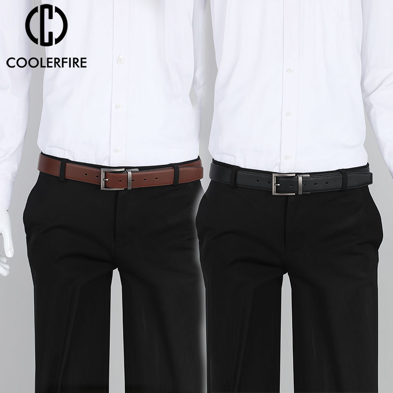 Cinturón Reversible informal de alta calidad para hombre, cinturón de cuero genuino, correa para hombre, pantalones vaqueros de lujo, cinturón de vestir para hombre