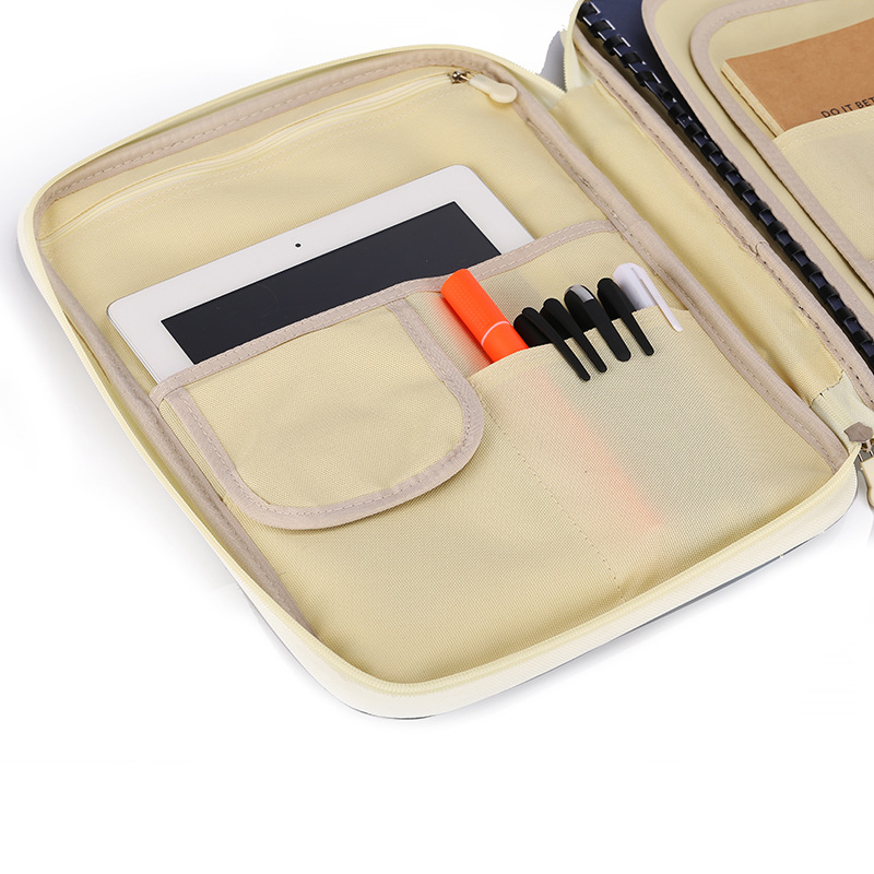 Multifunctional A4 file bag portable zipper men women handbags file package casual portable meeting briefcase ipad bag Notebooks
