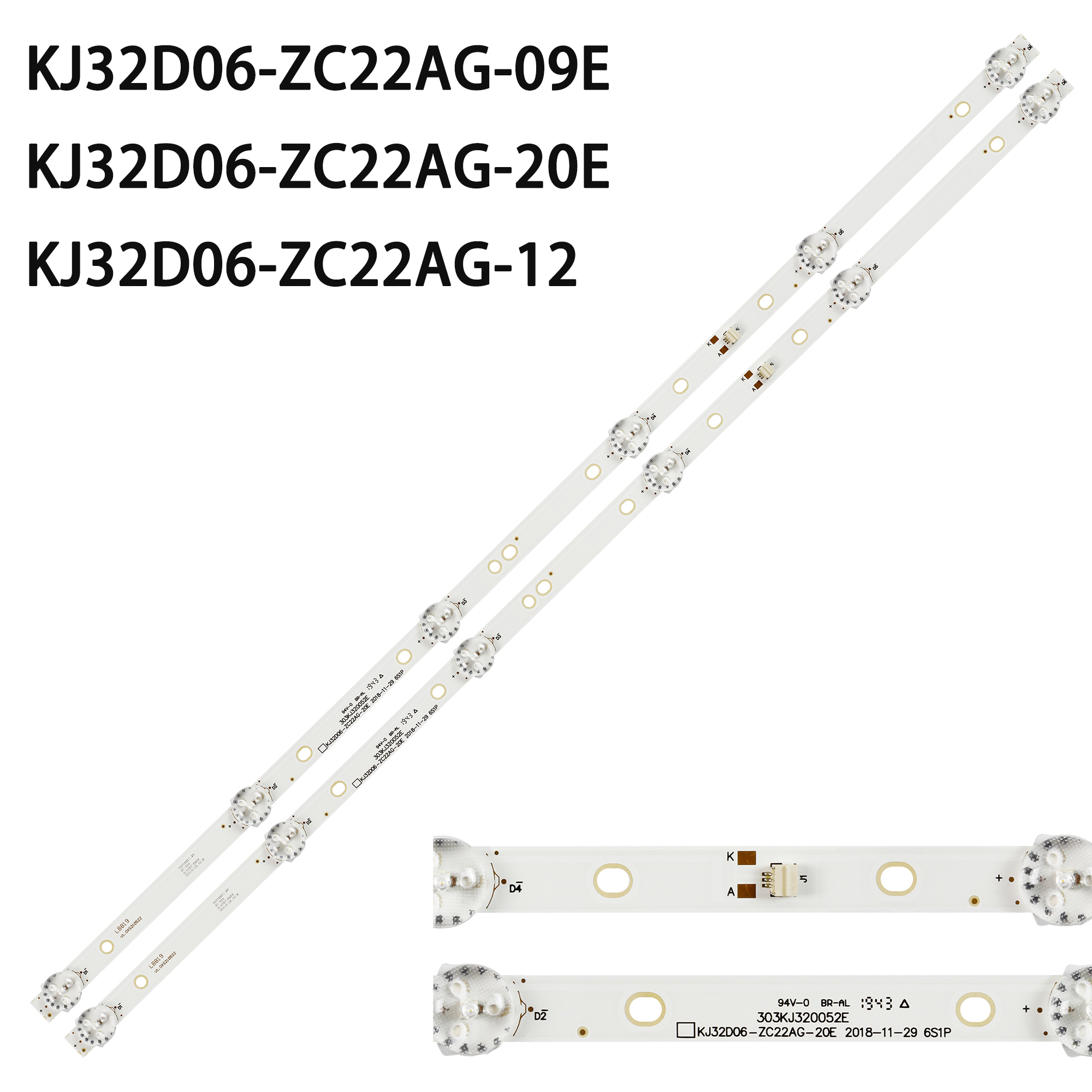 Ledバックライトストリップ6ランプKJ32D06-ZC22AG-09ため12 20E 303KJ320044 KM0320LDCH 32LH0202 32HH1830 HTV-32R01-T2C/A4/b V320BJ6-Q01