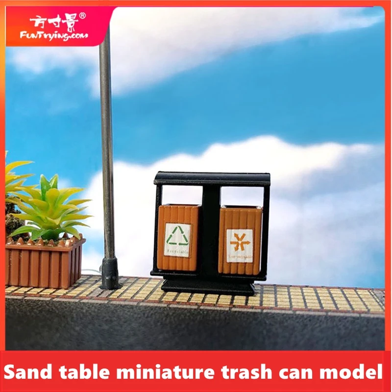 HO/N Skala Modell Straße Abfalleimer Micro Landschaft Müll DIY Material Mülleimer Miniatur Mini Simulation Ashcan Sand tabelle