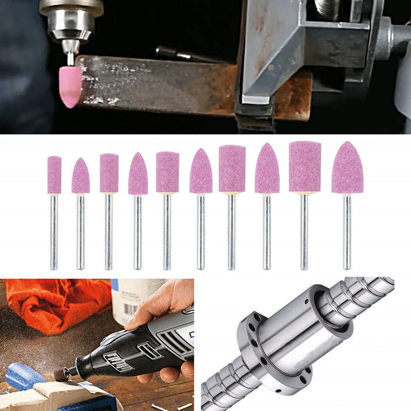 10PCS Rubber Ceramic Wool Felt Grinding Head Polishing Abrasive Wheel  Buffing Wheel for Dremel Rotary Power Tools 3mm Shank
