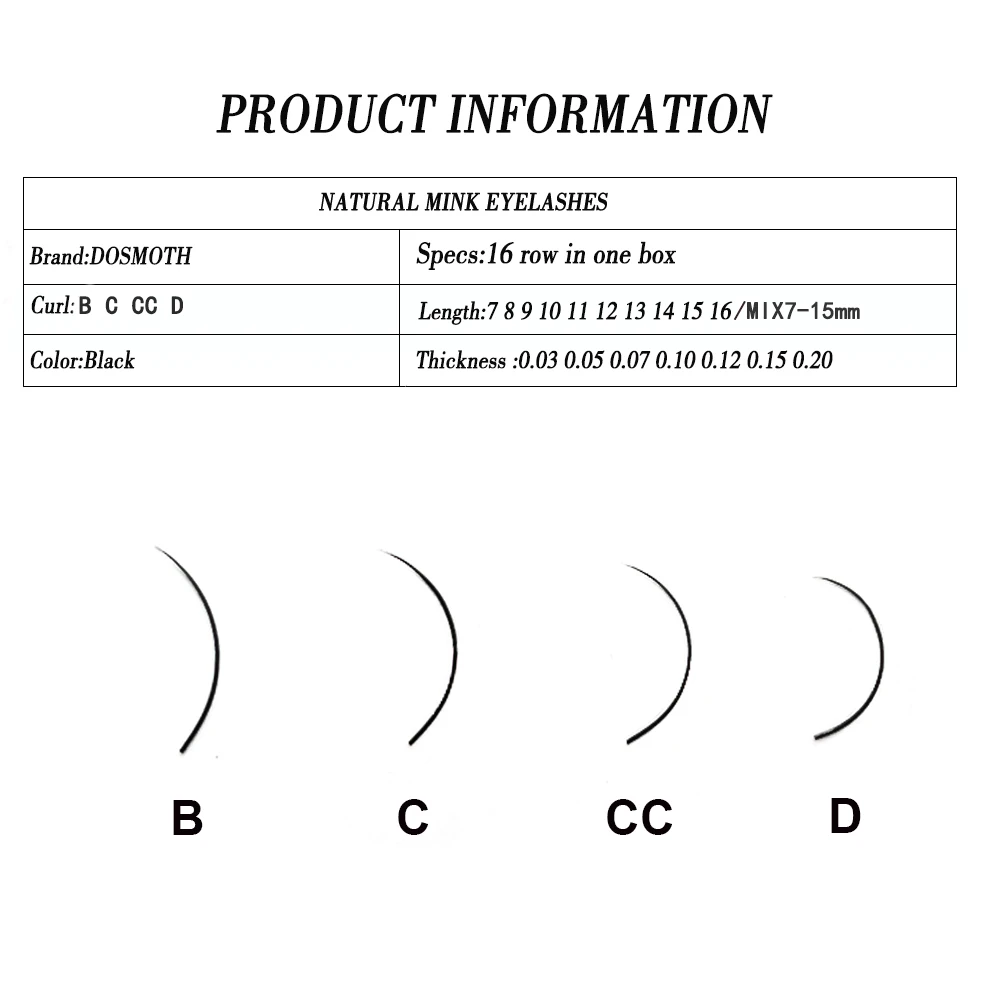 Chất Lượng Cao 16 Hàng Độ Dày 0.03 Đến 0.20 Giả Chồn Lông Mi Cá Nhân Mi Mi Mềm Mại Cây Nối Mi Lông Mi Giả