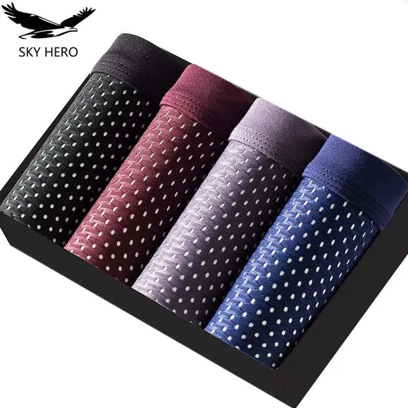 4 Cái/lốc Nam Võ Sĩ Quần Lót Lớn Kích Cỡ Quần Short Lưới Dành Cho Quần Lót Tre Lót Hình Ngón Quà Tặng Cho Nam Giới Nam
