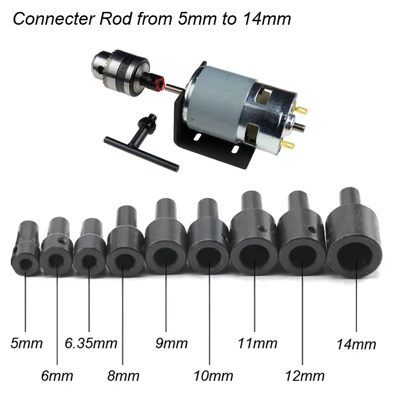Mini Electric Drill Chuck 1.5-10mm Mount B12 Taper Connector Rod Motor Shaft Chuck For Drill With Adapter Key Wrench Power Tool