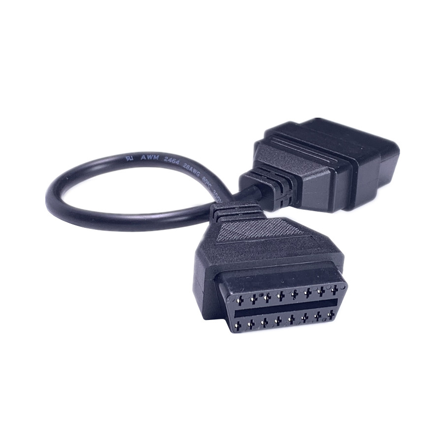 Cabo de extensão obd2 de 16 pinos, 16 pinos obdii obd 2 eobd, conector fêmea para macho de 16 pinos para ferramenta de diagnóstico de carro