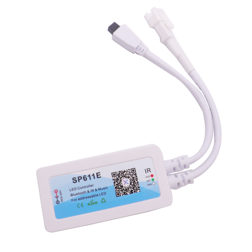 LED-Controller SP611E Bluetooth-Musik-App Ifor WS2811WS2812 Adressierbarer LED-Lichtstreifen IR38 KeysDC5V-24V