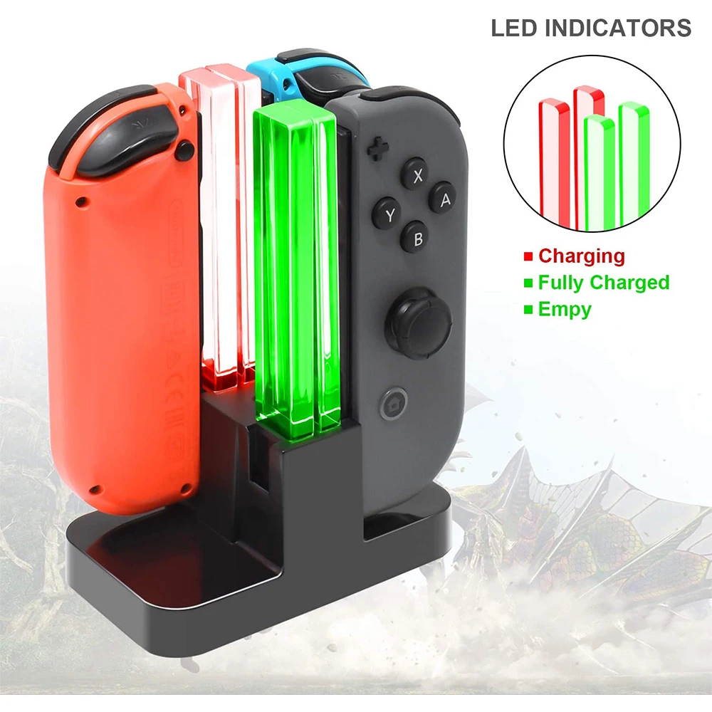 Nintend Switch 4 controlador cargador indicador LED estación de carga para Nitendo Switch Nintendoswitch NS Joy-con Accesorios