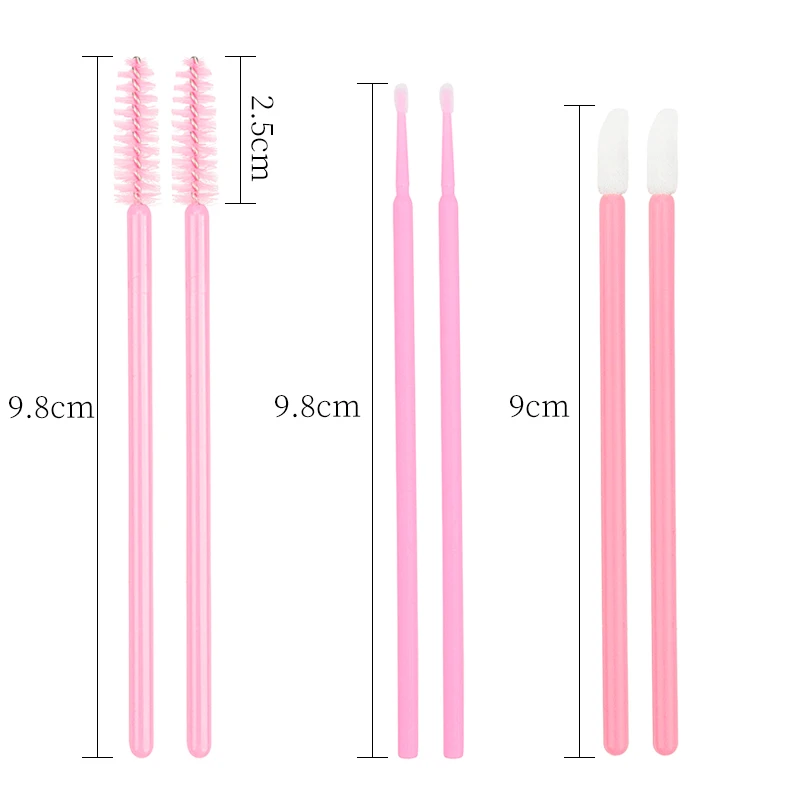 200 Chiếc Dùng Một Lần Pha Lê Trang Điểm Dụng Cụ Bấm Lông Mi Môi Microbrush Mascara Hoa Dây Applicator Đầm Cây Nối Mi Dụng Cụ