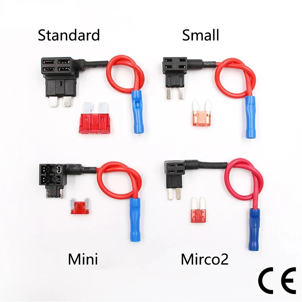 12V Sicherungshalter Add-a-Circuit TAP Adapter Micro2 Mini Kleiner Standard ATM APM Blade Autosicherung mit Halter mit 10A Blade Autosicherung