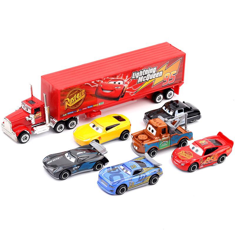 7 Pz/set Disney Pixar Auto 3 Saetta McQueen Jackson Storm Zio Camion Pressofuso In Metallo Modello di Auto auto Toy Boy Regalo per il ragazzo