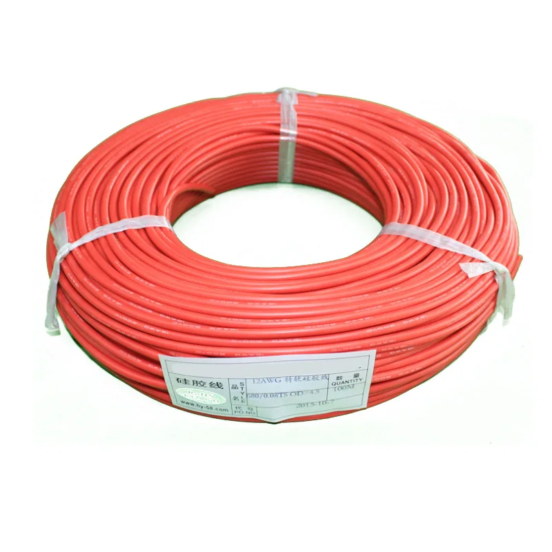 2 meter siliconendraad 8 10 12 14 16 18 20 22AWG hittebestendige zachte siliconen silicagel draadkabel (1 meter rood + 1 meter zwart)