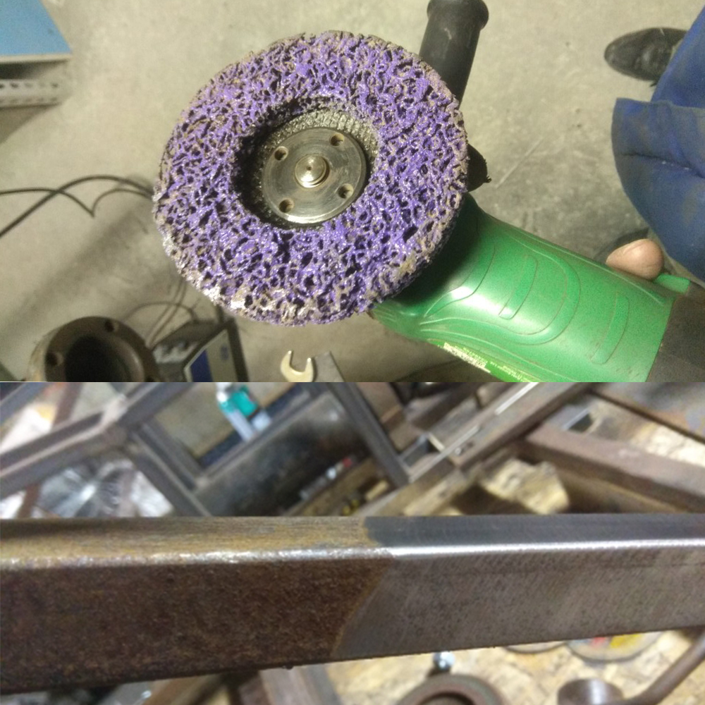 Disco de molienda de 125mm, eliminador de pintura de óxido, herramienta abrasiva de rueda de disco de tira de poli limpio para motocicletas, amoladora angular duradera para coche, 1 ud.