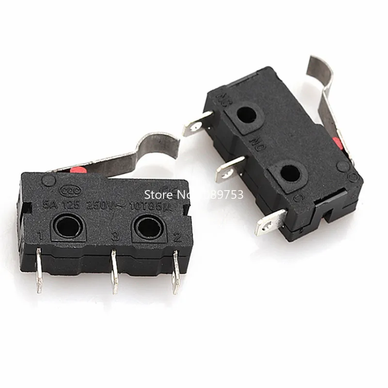 10 pçs micro interruptor 2/3pin no/nc mini interruptor de limite 5a 250vac KW11-3Z rolo arco alavanca snap ação push micro interruptores