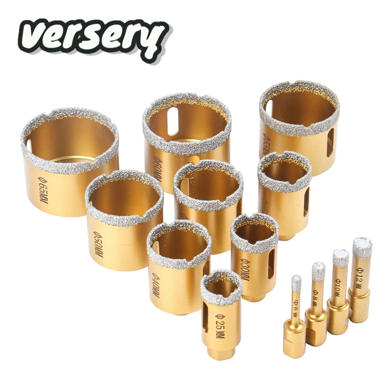 Miễn Phí Vận Chuyển 6-65Mm 1 M10 Ren Khô Hút Chân Không Chia Lửa Bằng Đồng Nguyên Kim Cương Khoan Core Bit Gạch Ceramic Lỗ thấy Đá Cẩm Thạch Đông Ninh Khoan
