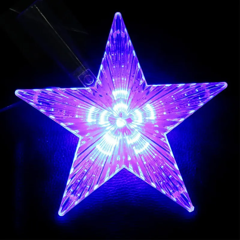 Luz de árbol de estrellas para decoración de árboles de Navidad, enchufe europeo, luces de hadas parpadeantes para el hogar, boda, fiesta, jardín, vacaciones, 23cm, envío directo