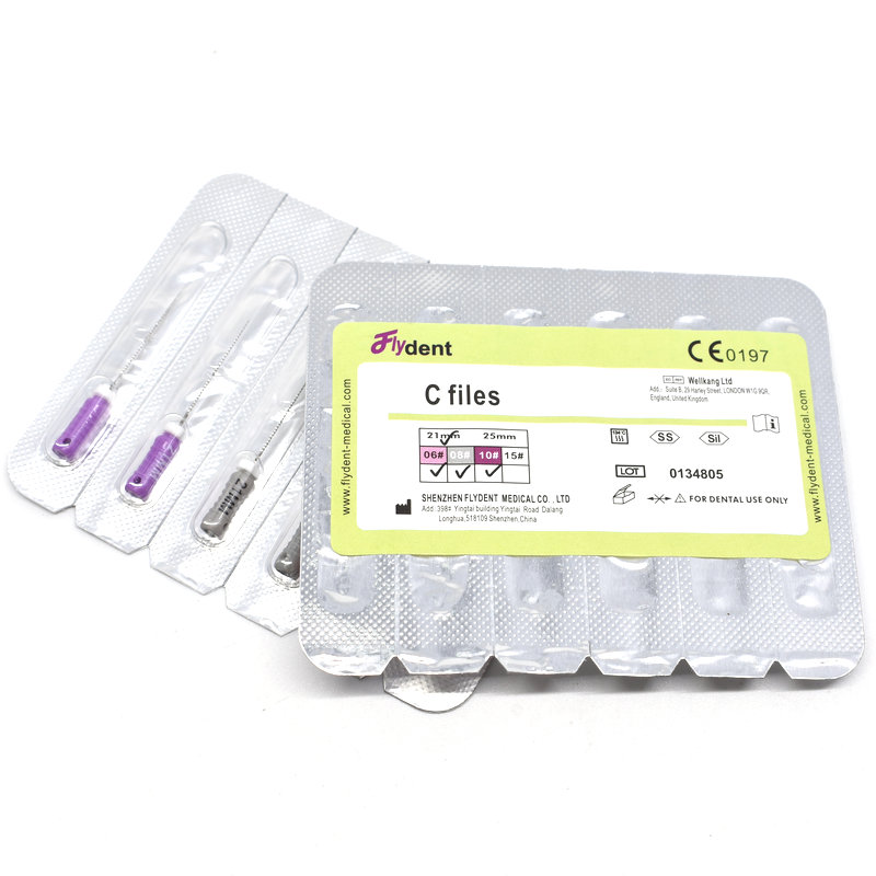 Limas dentales C + limas de piloto C endodoncia, ultrasónicas de acero inoxidable, tamaños opcionales utilizadas para limpieza de raíces