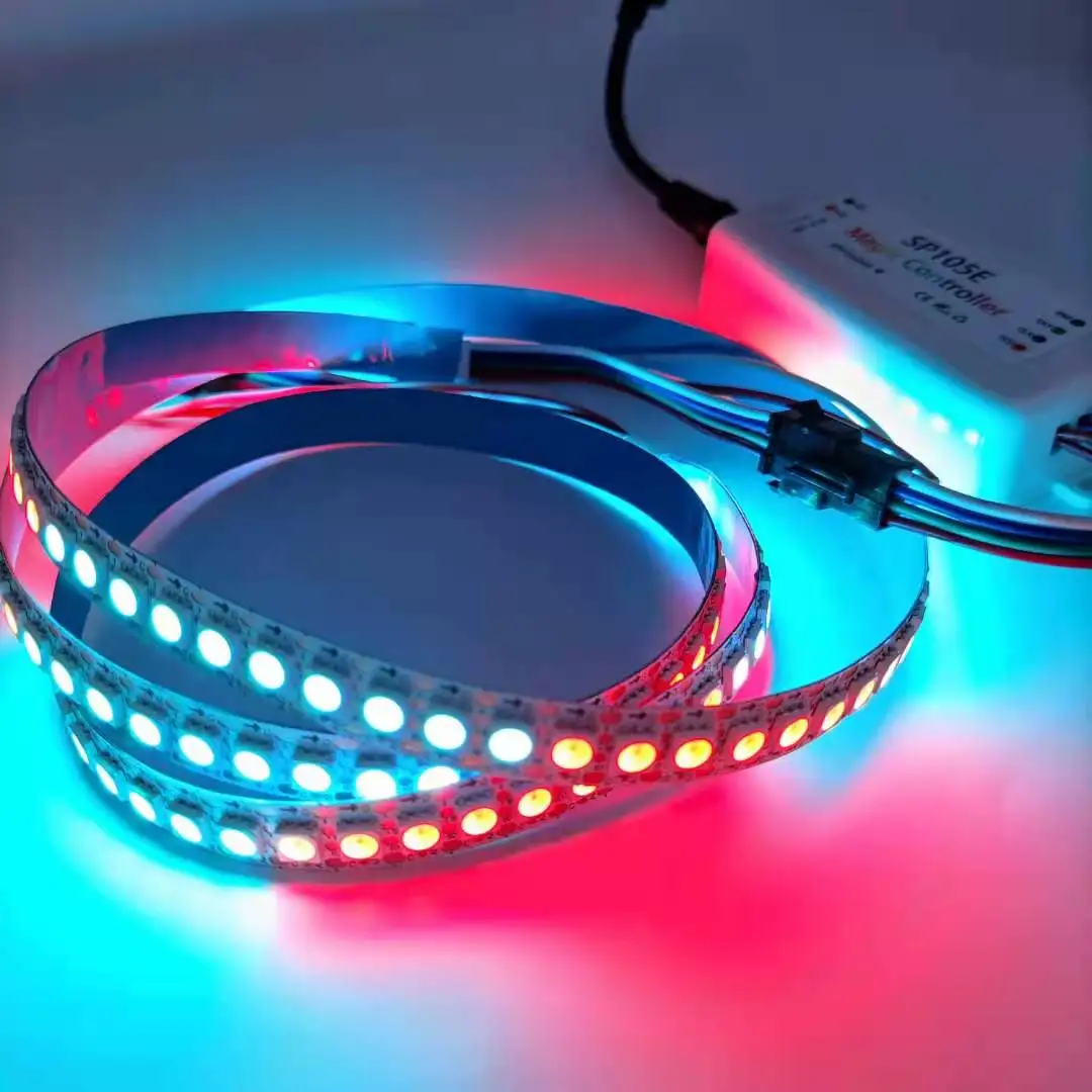 12V LED Piksel Strip Dream Magic Color WS2815B 5050RGB LED Strip 1 Led A Cut Unit 30 60 144 Led/M Alamat + Kontrol + Adaptor